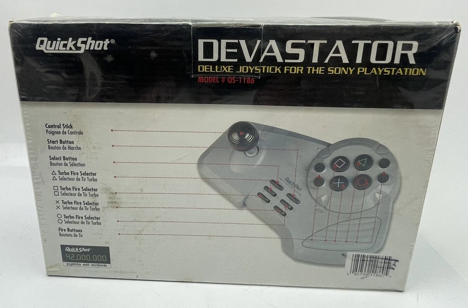 NEW 1996 QuickShot PlayStation PS1 DEVASTATOR Deluxe Joystick Controller SEALED - Image 3 of 4