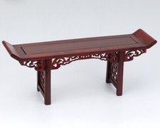 Estante de palo de rosa de 11" de largo estante miniatura soporte maceta mesa bonsái base de exhibición decoración