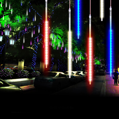 30cm/50cm LED Lghts Meteor Shower Ran 8Tube Tree Outdoor Lght US