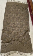 Paisley Pashmina Scarf Shawl Wrap Gold Black 17”x60”