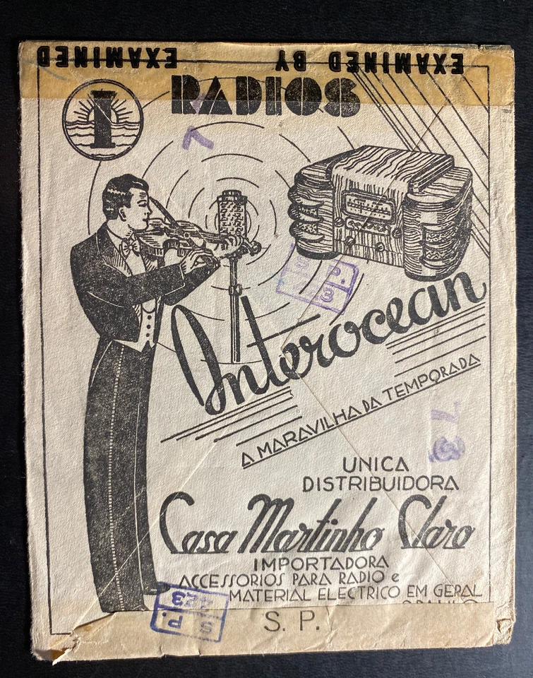 1944 Sao Pablo Brasil Censurado Radio Publicidad Cubierta a Nuevo Hacen CT Estados Unidos Foto 2 de 2