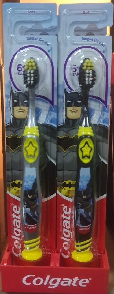 Colgate Batman Kinderzahnbürste mit Zungenreiniger 6+ Jahre weiche Zahnbürste