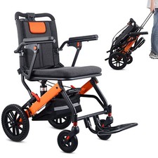 Fauteuil roulant pliable, léger, portable, fauteuil de voyage pour adultes, e...