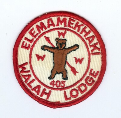 ORIGINAL (M'59) OLD Boy Scout OA Lodge 405 (Walah Elemamekhak) FIRST Patch (R-1)