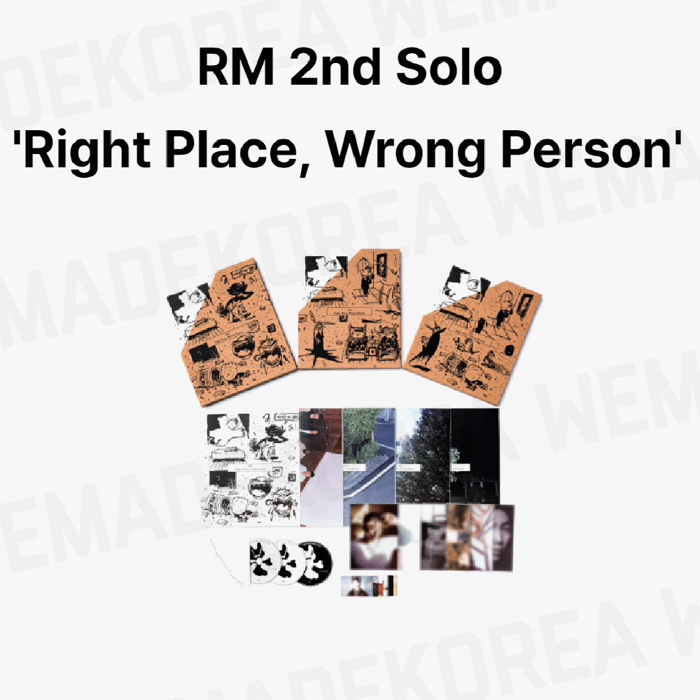 BTS RM 2º álbum lugar correcto, persona equivocada versión estándar Juego de 3 artículos oficiales