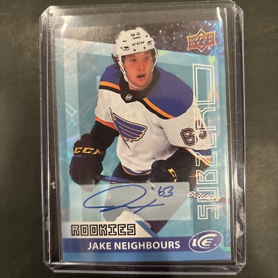 2021-22 UD Ice Sub Zero Blue Auto Rookies #SZ-54 Jake Neighbours
