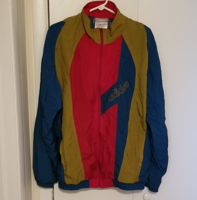Vintage 90s Adidas Windbreaker Jacket Mens Size L Multicolor