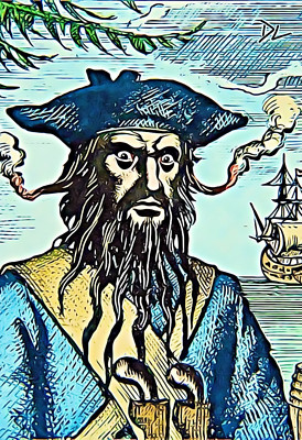 Blackbeard ''Edward Teach'' Pop Art Print - 13 x 19 Poster