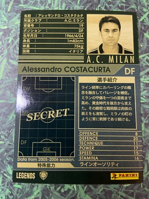 Collection 16 Cartes Panini WCCF 2004-05 – AC Milan – Serie A – Joueurs Légendes