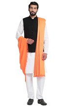 Men's Kashmiri Plain Woollen Dhariwal Lohi Shawl Stole Wrap Orange 50 X 100"