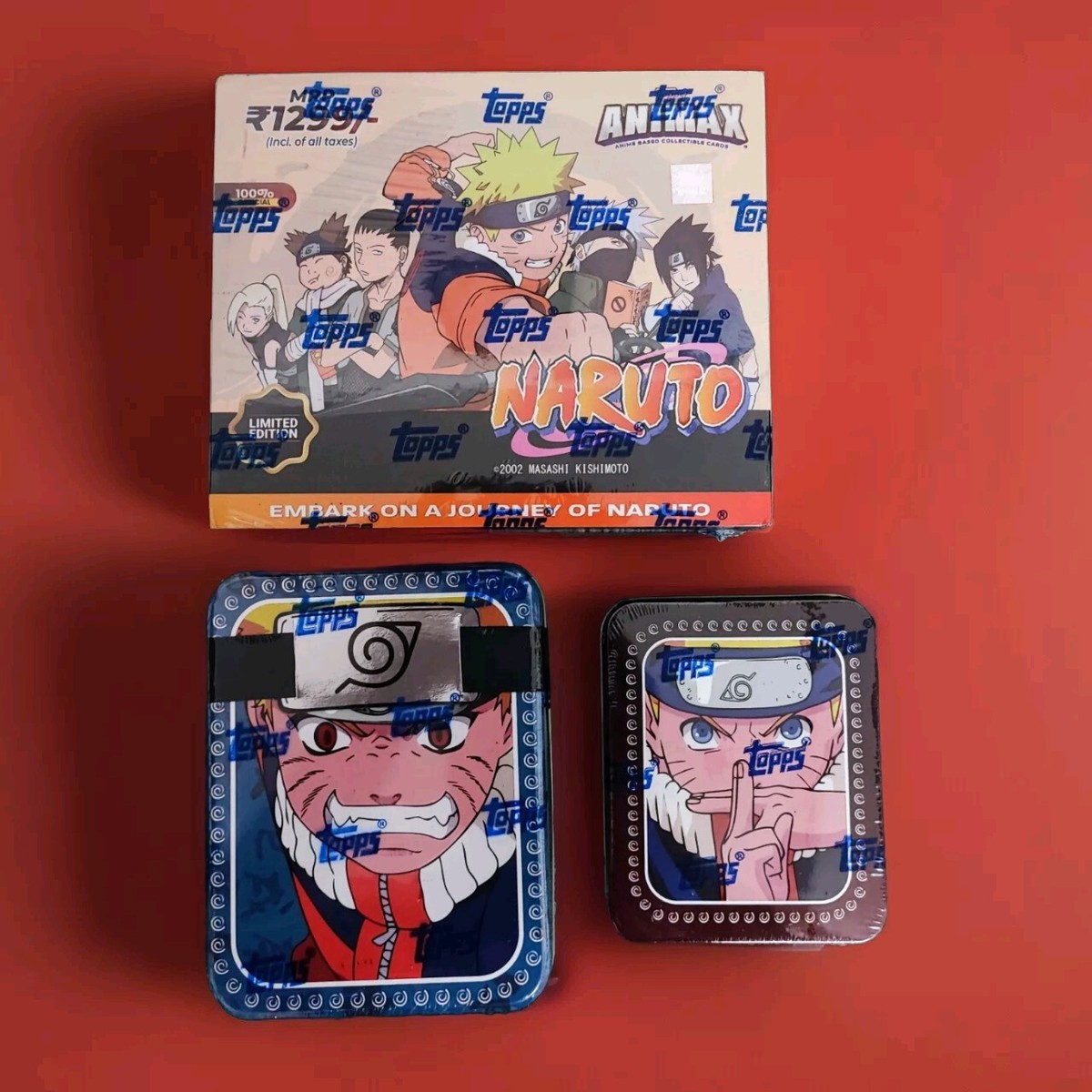 Topps Animax Naruto 2024 NEW CCG X 3 PROMO TINS LIMITED + BOOSTER