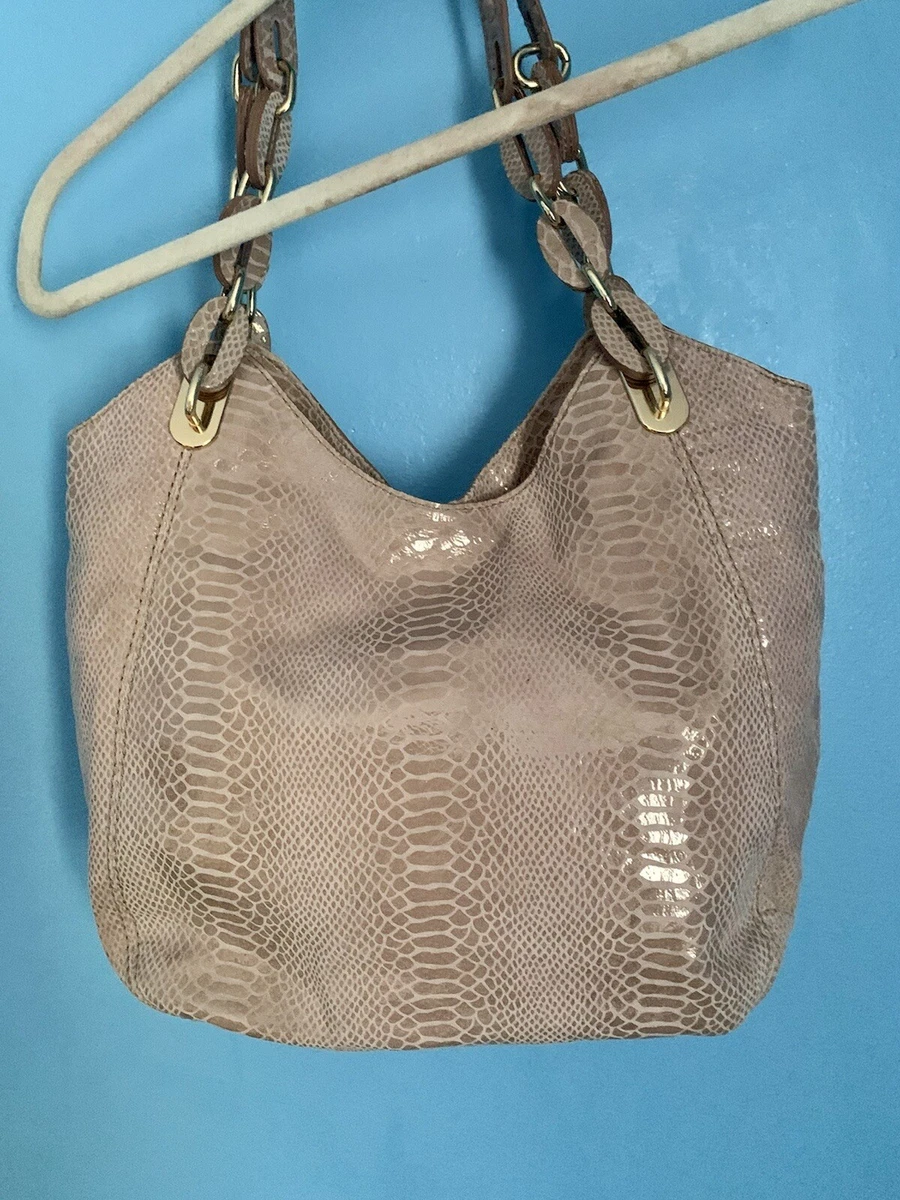 Michael Kors Snakeskin Python Beige Blush Handbag Purse eBay