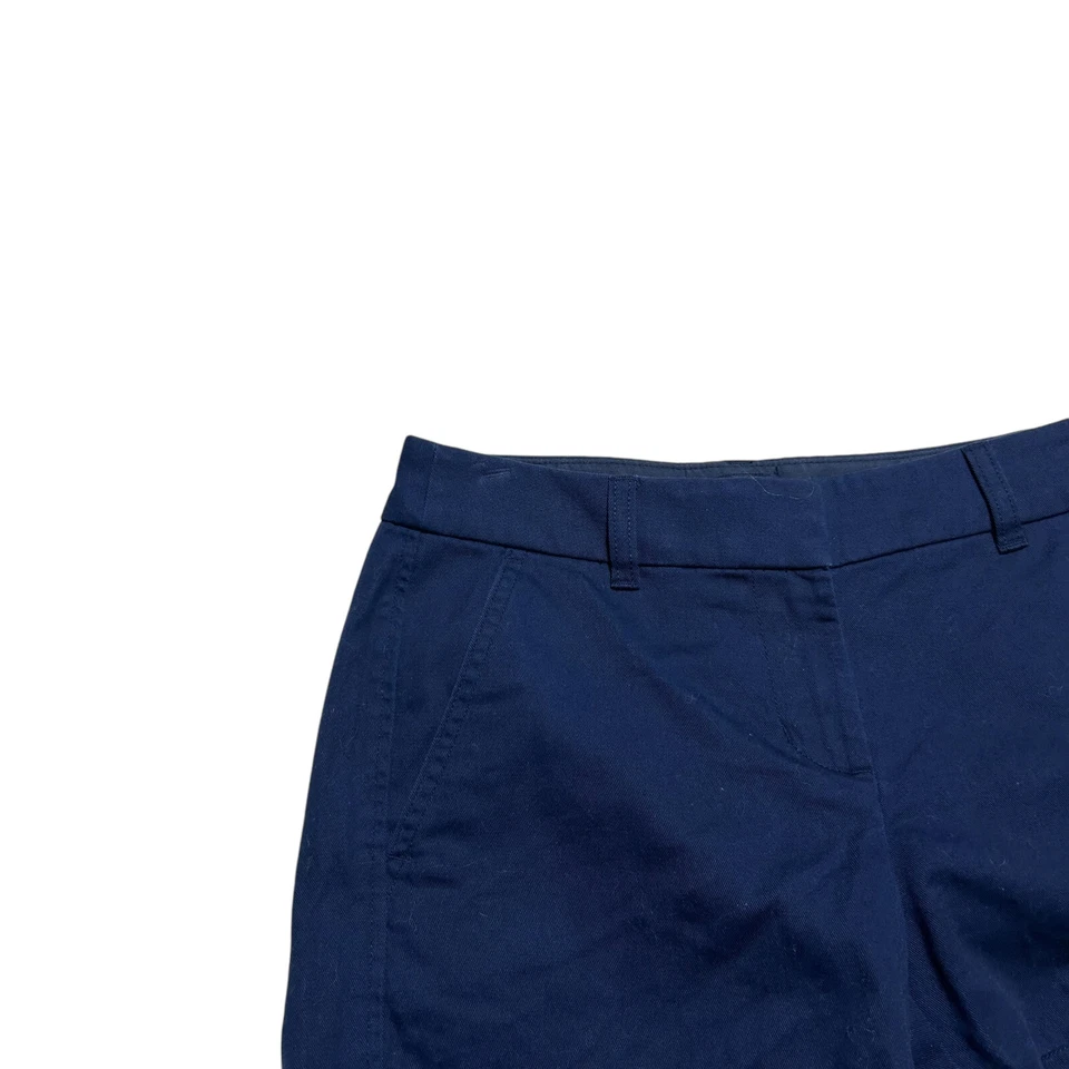 J. Pantalones Cortos Chinos Clásicos Crew 3.5" Para Mujer Talla 00 Azul Marino Informales Sarga Tiro Bajo Foto 4 de 4