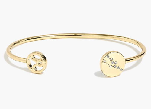 J Crew Open Cuff Bracelet Zodiac Sign Taurus Apr 20 - May 20 Birthday Gift L4551 - Picture 1 of 8