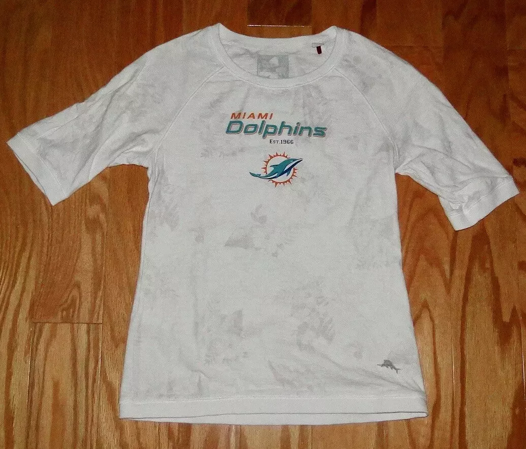 Tommy Bahama Football Miami Dolphins Floral Shirt Top Size S White