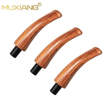 MUXIANG 3pcs Rosewood Tobacco Pipe Stem Mouthpiece Bent Taper Fit 9mm Filter