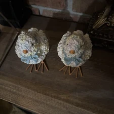 2 EASTER CHICK FIGURES Valerie Parr Hill QVC PASTEL Spring