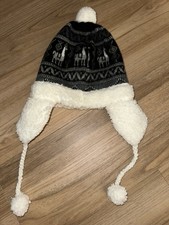 Black Alpaca Design Alpaca Wool Chullo Hat