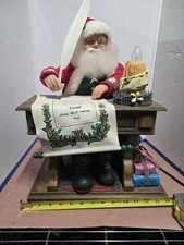 VTG 1993 Holiday Creations Animated 18" Santa Figure Flickering Candle Desk