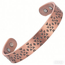 Pure Copper Bracelet 6 Powered Magnets Fashion Arthritis Men Women Cuff New