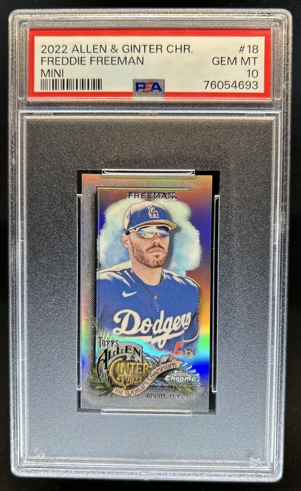 2022 Topps Allen & Ginter Chrome Freddie Freeman Mini Refractor #18 PSA 10
