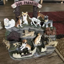 New Dog Paradise Display w/ 12 Dogs - Corgi Bulldog Labrador Basset Hound Pug