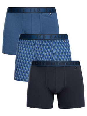Ted Baker Herren 3er Boxershorts, Blau