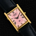 Vintage Seiko Slim Quartz Analog Pink Dial Men's Wristwatch