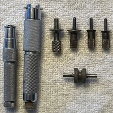 Vintage K & D Watch Main Spring Winders Lot Of 2, W/ (5) Winder Arbor Pins