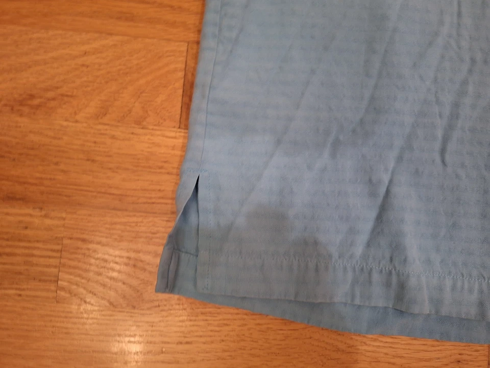 Camisa abotonada vintage de seda pura Bill Blass para mujer M vacaciones aguamarina manga corta Foto 3 de 4