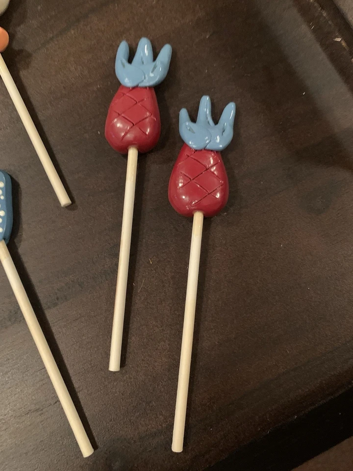  Juego de adorno de pastel de arcilla polimérica vintage 11 piezas núcleo de cabaña abuela años 90 Wow Foto 3 de 4