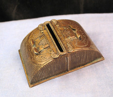 W AVERY ANTIQUE UNIVERSAL PIN CASE BRASS VICTORIAN PATENT NEEDLE BOX