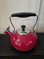 Chantal Kirschrot Pfeifkessel schöner sauberer Zustand Herdplatte Retro 