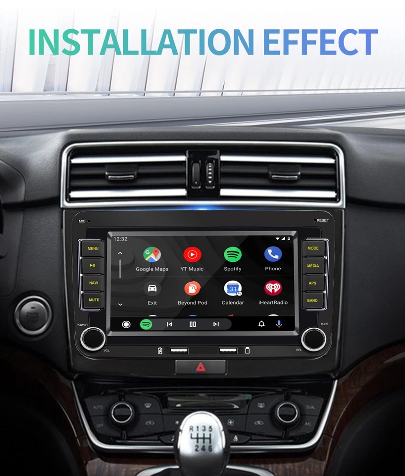 7" Car Stereo Radio GPS Apple Carplay Android 14 For VW Volkswagen Jetta Passat - Image 4 of 4