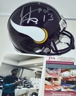 CHRIS CARTER AUTOGRAPHED VSR4 REPLICA TB MINI HELMET MINNESOTA VIKINGS HOF 2013