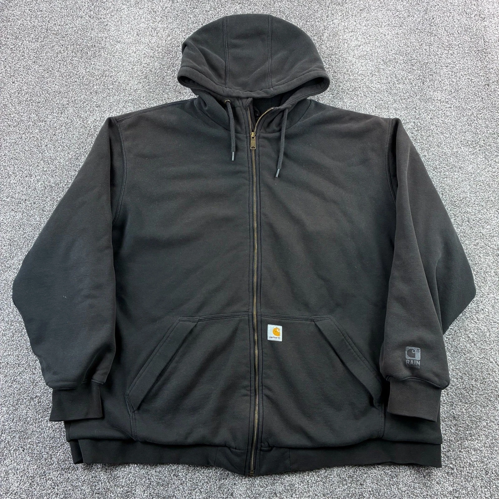 Carhartt Rain Defender Hoodie Mens 3XL Tall Black Thermal Lined Zip 104078-001