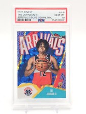 TRE JOHNSON III 2025-26 FINEST ARRIVALS BLUE GEOMETRIC ROOKIE /75 PSA 10 Q2170