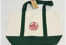 Trader Joe  s Classic Large Green Canvas Tote Bag   NEW   Holiday Limited Edition