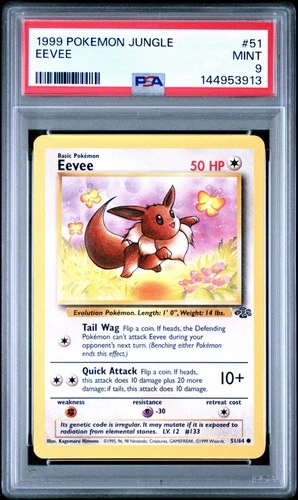 1999 Pokémon Jungle Eevee #51 PSA 9 MINT