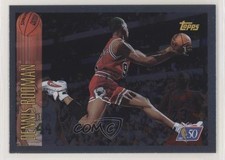 1996-97 Topps Foil NBA 50 Michael Jordan Dennis Rodman ( in Background) ...