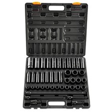 Impact Socket Set 1/2 Inch 43 Pcs Standard/Deep 9 to 30 MM 6-Point Extension Bar