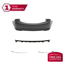 Rear Bumper Cover + Trims + Valance For 2018-2020 Acura TLX Base