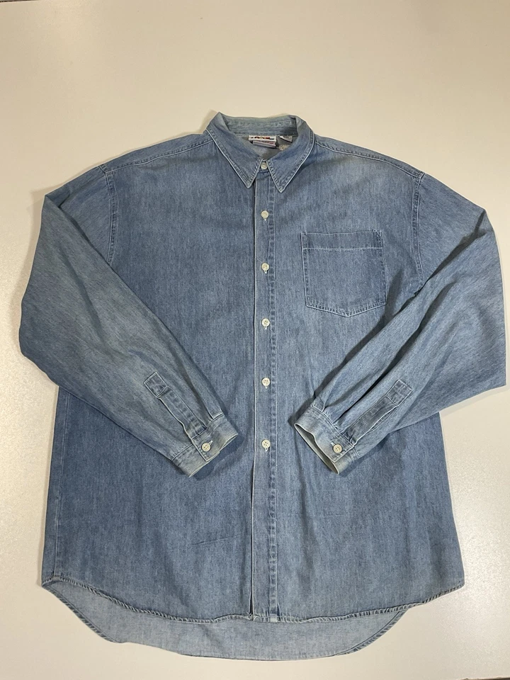 Vintage Looney Tunes Denim Shirt Sz L Western Cowboy Embroidered Rare 90s - Image 4 of 4