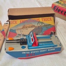 VTG Daiya Duck Amphibious Truck US Coast Guard FRICTION TIN TOY 1960's WITH BOX