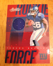 Saquon Barkley 2018 Absolute Football Rookie Force Jersey Card. rookie card picture