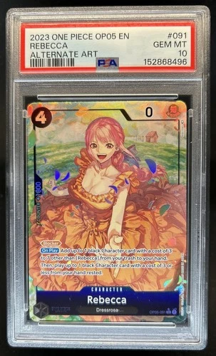2023 One Piece New Era Rebecca Super Rare Alt Art #OP05-091 PSA 10 GEM MINT