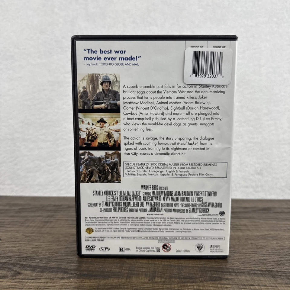 Full Metal Jacket DVD Stanley Kubrick Collection Full Screen - Very Good Foto 2 de 3