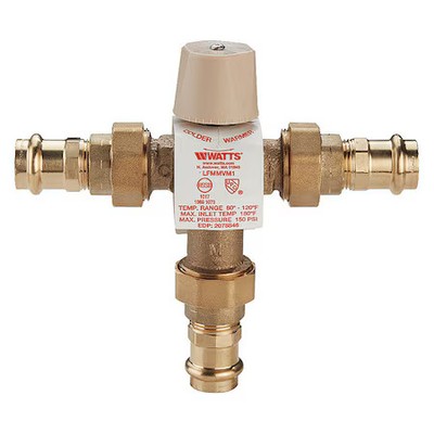 Watts 3/4 Lfmmvm1-Ut-Press Mixing Valve, 0.5 To 12 Gpm, 3/4'' Inlet Sz