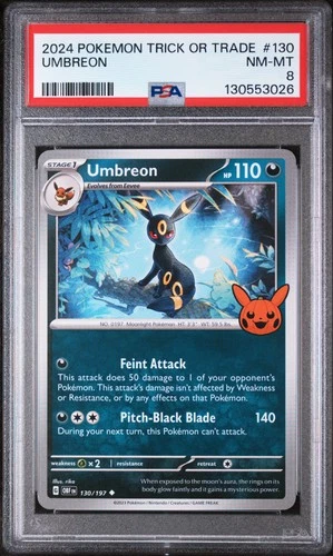 2024 POKEMON TRICK OR TRADE #130 UMBREON PSA 8