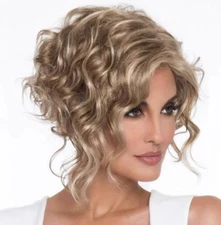 Short Fluffy Curly Brown Mix Synthetic Hair Wigs Women Soft Natural Fashion